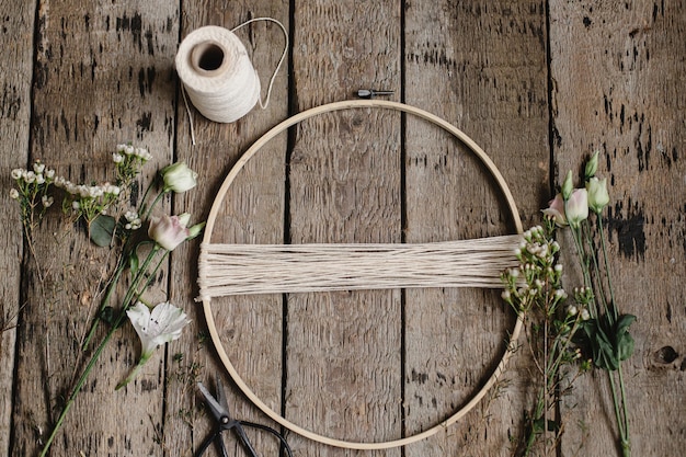 assorted embroidered hoops and kits